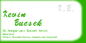 kevin bucsek business card